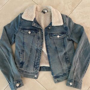 Cropped sherpa lined Jean jacket